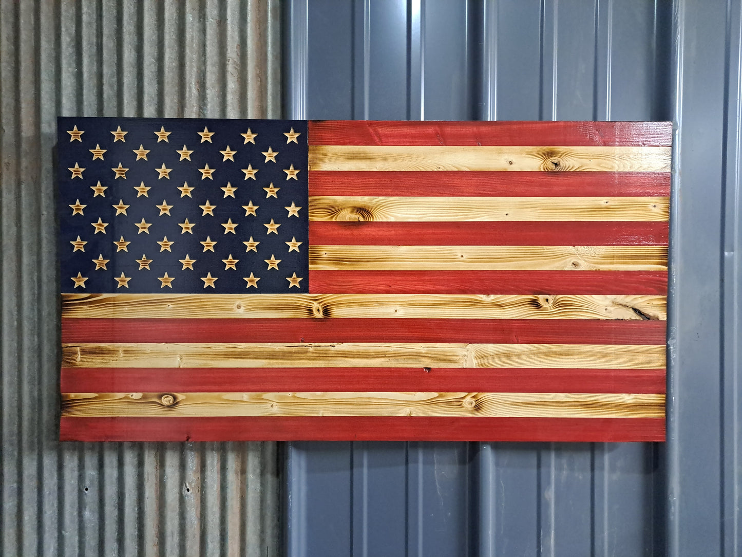 Old Glory Red White and Blue Rustic Flag