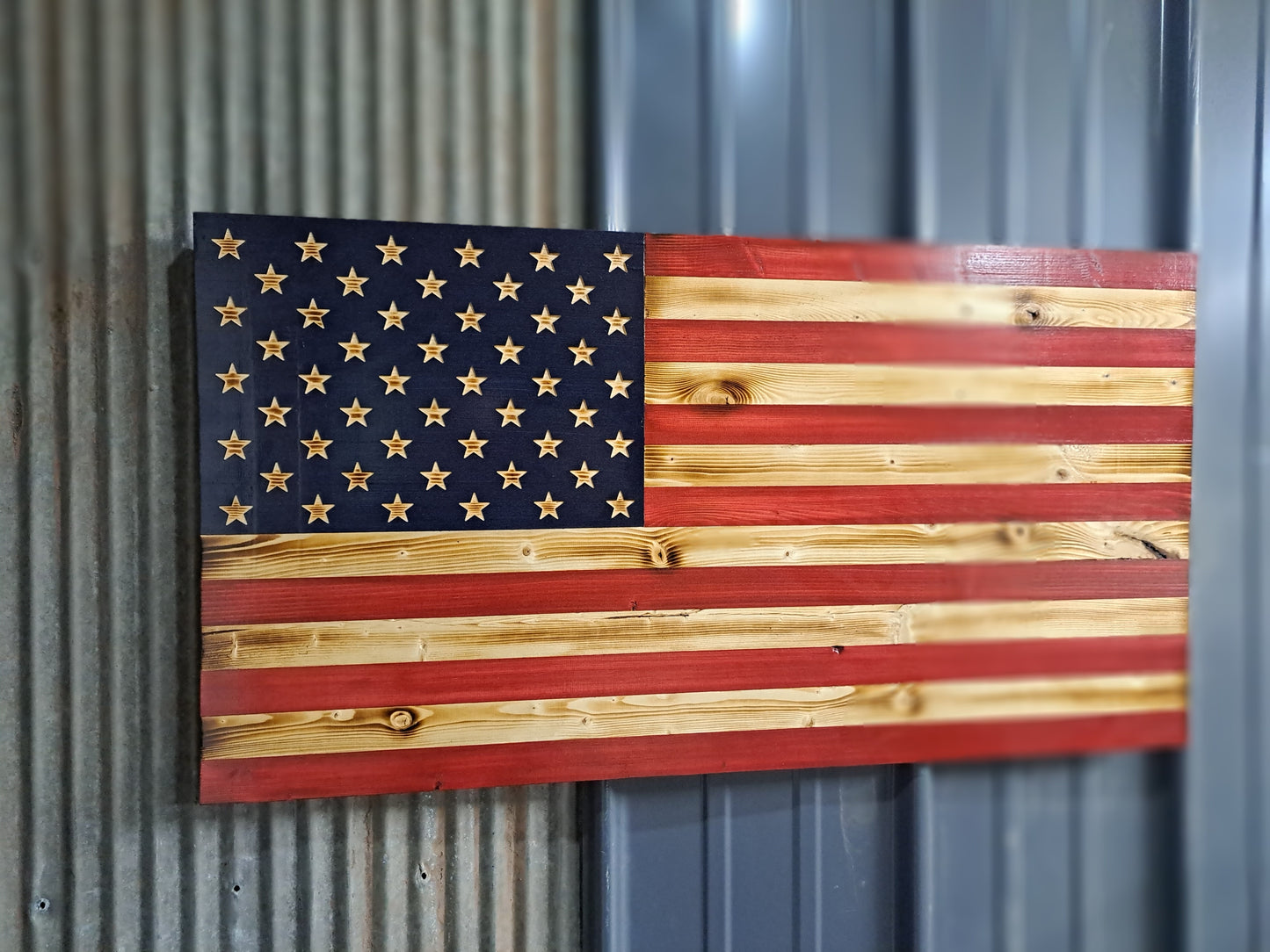 Old Glory Red White and Blue Rustic Flag