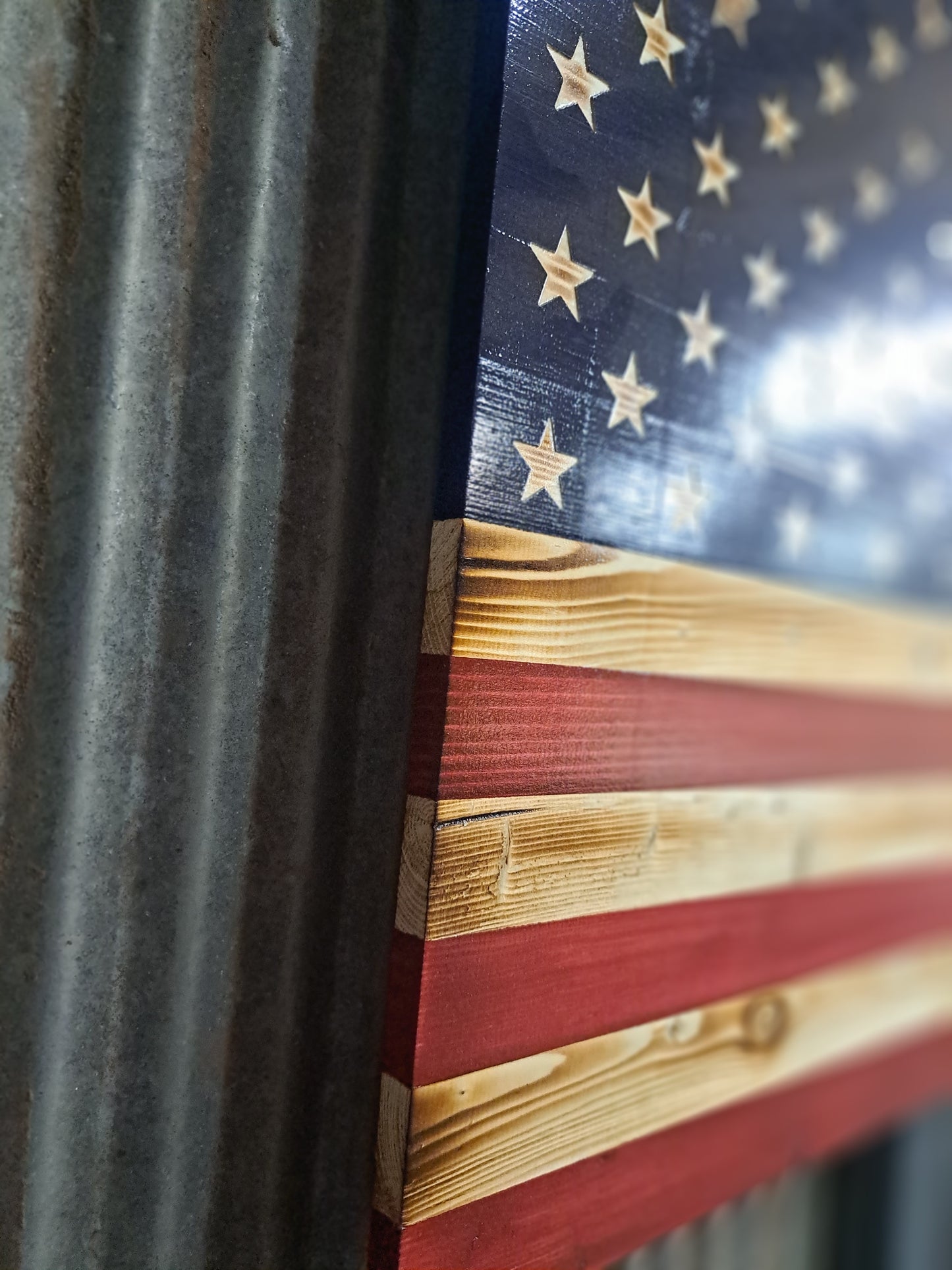 Old Glory Red White and Blue Rustic Flag