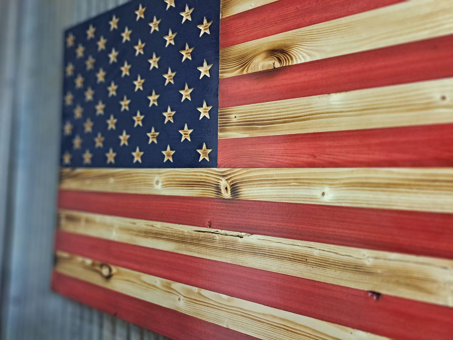 Old Glory Red White and Blue Rustic Flag