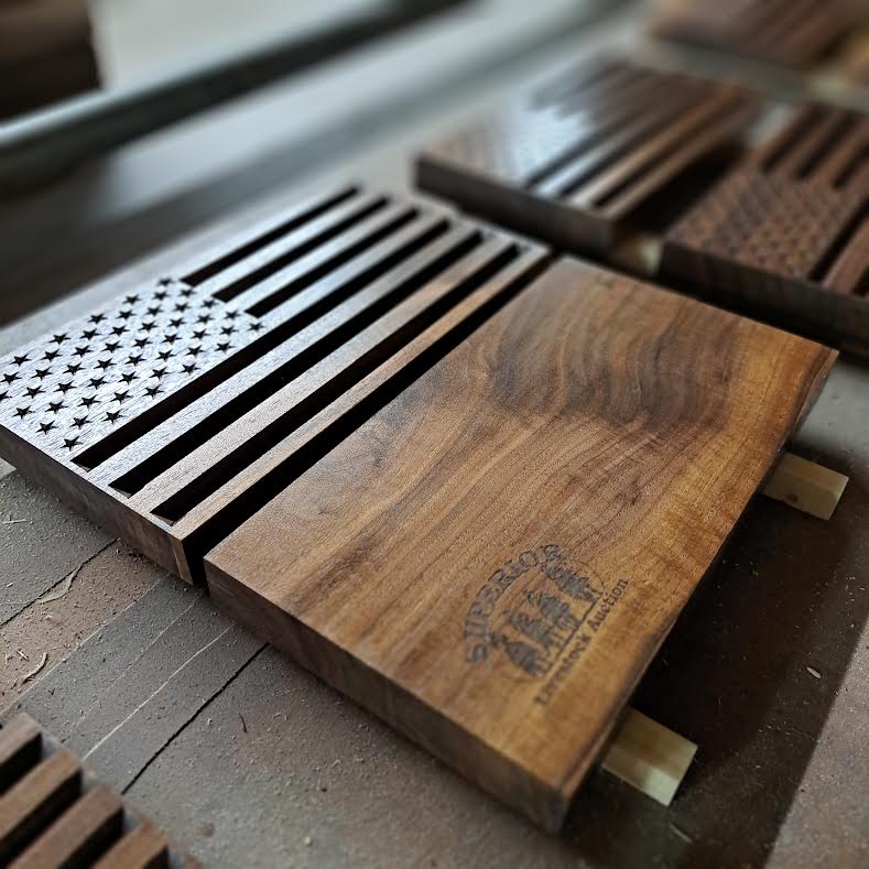 Executive Walnut-Slab Desk Flag