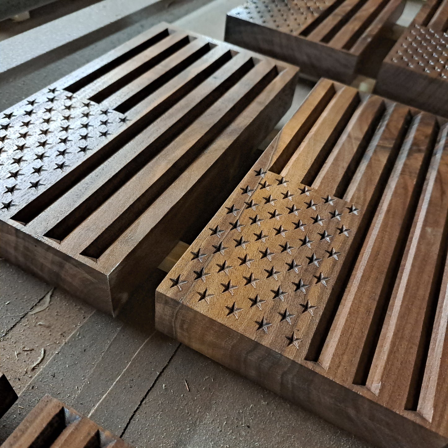 Executive Walnut-Slab Desk Flag